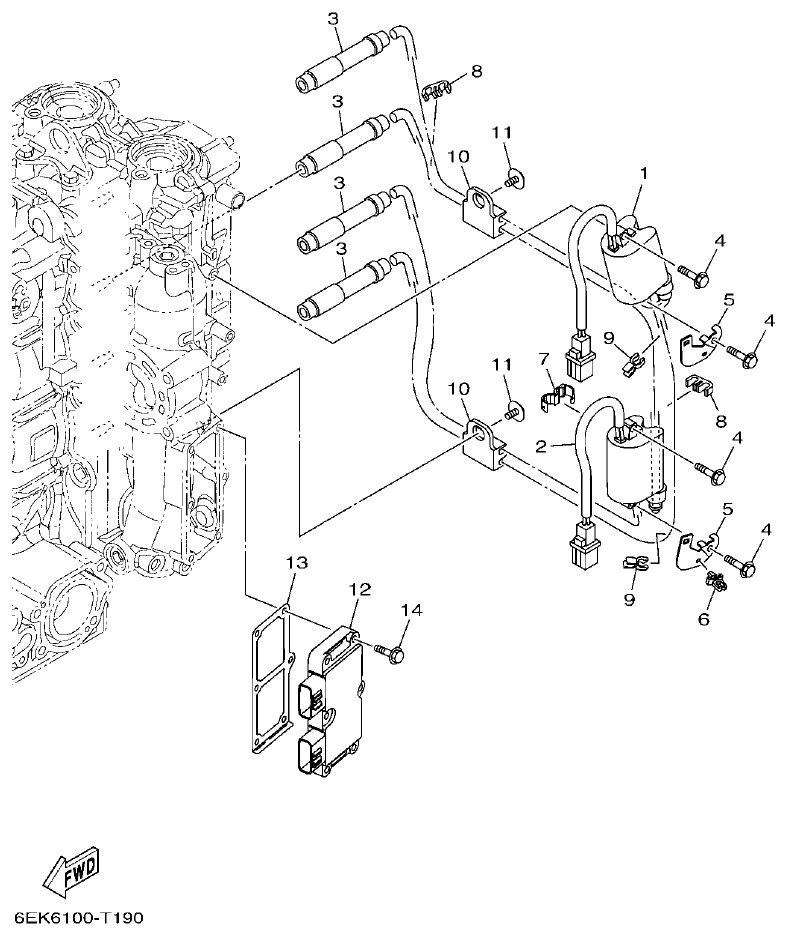 Yamaha F115B, FL115B, FL115BET ELECTRICAL 4 parts diagram